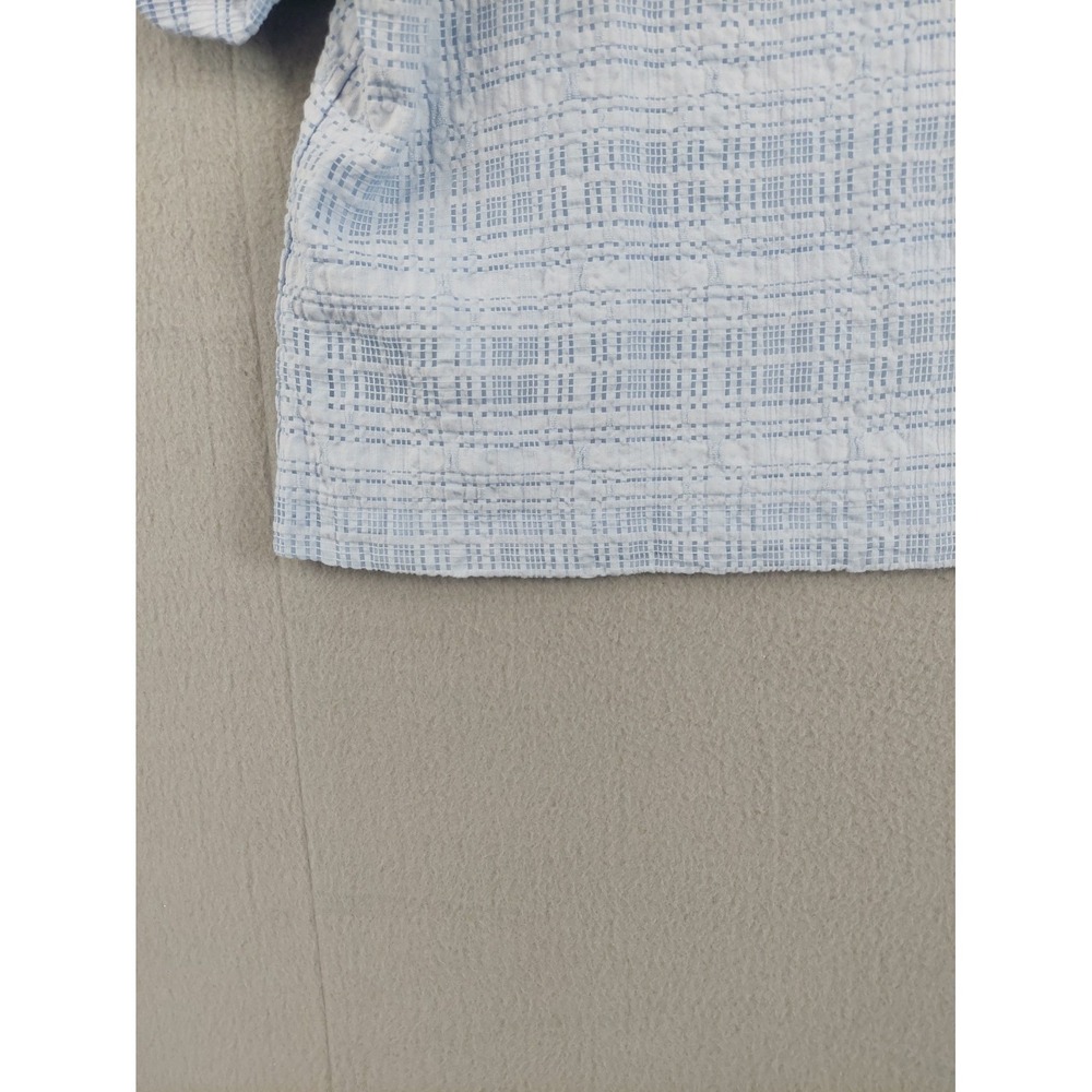 Forever New Women Tops 16 Light Blue Crew Neck Puffed Sleeve Back Button Casual - Picture 14 of 16